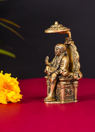 Brass Chatra Sai Baba Statue (4.5 Inch)