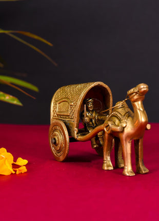 Brass Handmade Camel Cart (3 Inch)