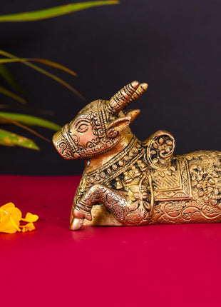 Brass Sitting Shiva Nandi Idol