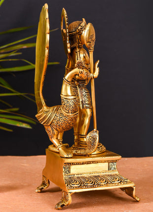 Brass Superfine Lord Murugan/Kartikeya Idol Superfine (12 Inch)