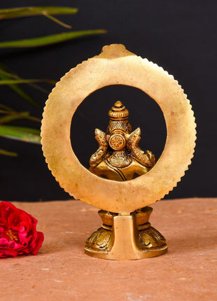 Brass Lord Frame Ayyappa/Ayyappan Superfine Idol (6 Inch)