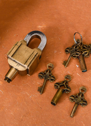 Brass Mystery Door Lock (5 Inch)