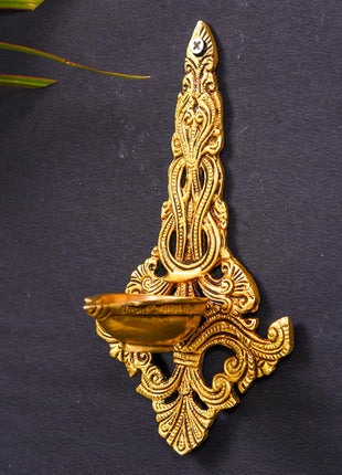 Brass Ethnic Carved Hanging Diya (8 Inch)
