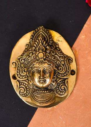 Brass Durga Face Door Knocker (5 Inch)