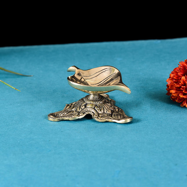 Brass Leaf Petal Diya (2 Inch)