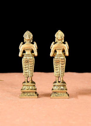 Brass Deep Lakshmi Pair (4 Inch)
