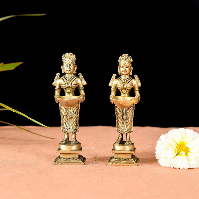 Brass Deep Lakshmi Pair (5 Inch)