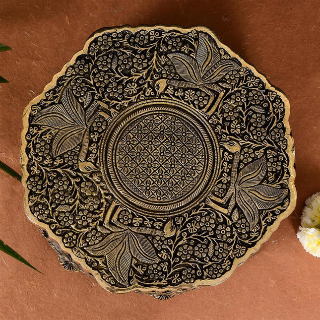 Brass Ethnic Chowki (3.5 Inch)