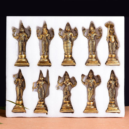 Brass Superfine Dashavatara / Vishnu Avatar Statue Set