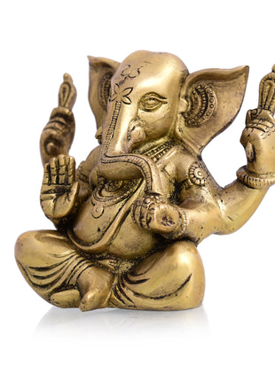Brass Appu Ganesha With Big Ears Idol