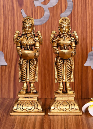 Brass Deep Lakshmi Pair  (5.5 Inch)