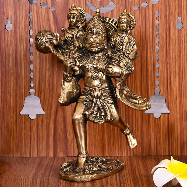 Brass Lord Hanuman, Ram And Lakshman Statue (8 Inch)