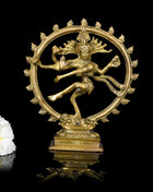 Brass Nataraja Dancing Shiva Idol (7.2 Inch)