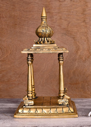 Brass Handcarved Temple (12.5 Inch)