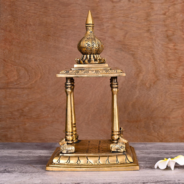 Brass Handcarved Temple (12.5 Inch)