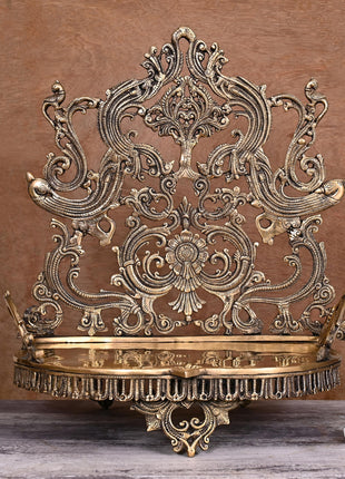 Brass Handcarved Singhasan (20 Inch)