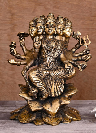 Brass Goddess Gayatri Devi Idol (9 Inch)