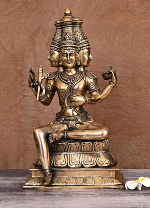 Brass Lord Brahma Statue (16 Inch)