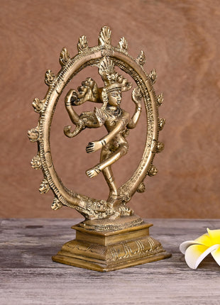 Brass Nataraja Dancing Shiva Idol (7.5 Inch)