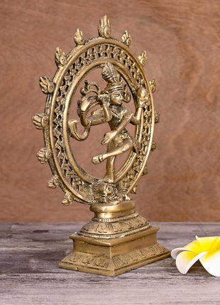 Brass Nataraja Dancing Shiva Statue (8.5 Inch)