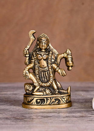 Brass Goddess Kali Idol (2.5 Inch)