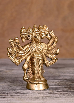 Brass Panchmukhi Hanuman Idol (4")