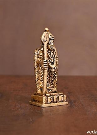 Brass Lord Murugan/Kartikeya Idol (3.2 Inch)