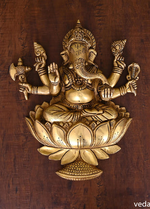 Brass Lord Ganesha Wall Hanging (13 Inch)