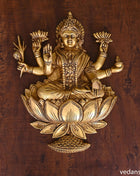 Brass Goddess Lakshmi Wall Hanging (13 Inch)