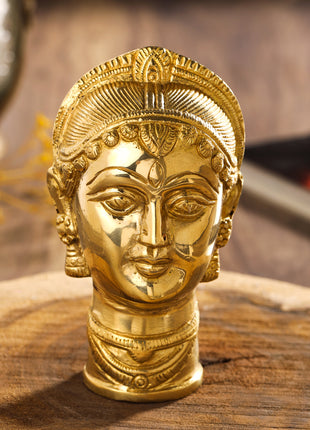 Brass Goddess Parvati Head Idol (5 Inch)