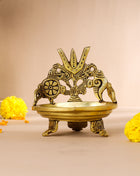 Brass Shankh Chakra Namah Diya (5 Inch)