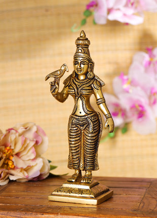 Brass Madurai Meenakshi Devi Idol (9.5 Inch)