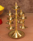 Brass Decorative Multi Wick Lamp (10.5 Inch)