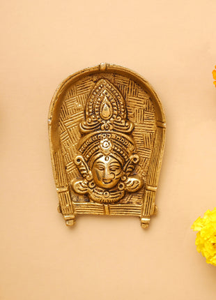 Brass Durga Face Wall Hanging (4")