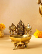 Brass Superfine Balaji Shankh Chakra Diya (5 Inch)