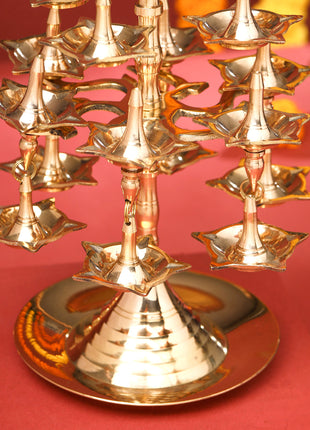 Brass Decorative Multi Wick Lamp (20 Inch)