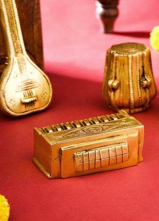 Brass Tabla, Dugi, Sitar And Harmonium Decor Set