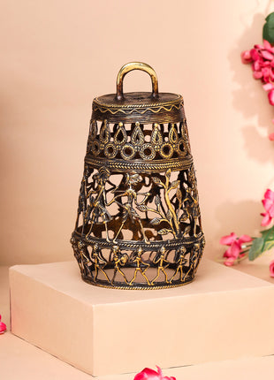 Brass Dhokra Hanging Lamp (9 Inch)