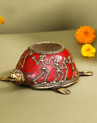 Brass Dhokra Tortoise Candle Holder (2.2 Inch)