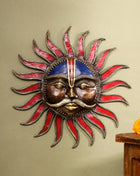 Brass Dhokra Sun Face Wall Hanging (13.5 Inch)