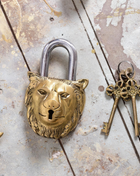 Brass Lion Face Door Lock (5 Inch)