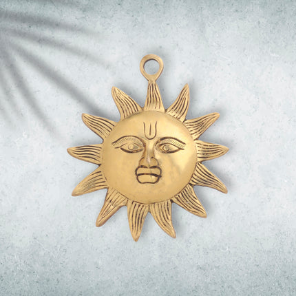 Brass Sun Face Wall Hanging (5 Inch)