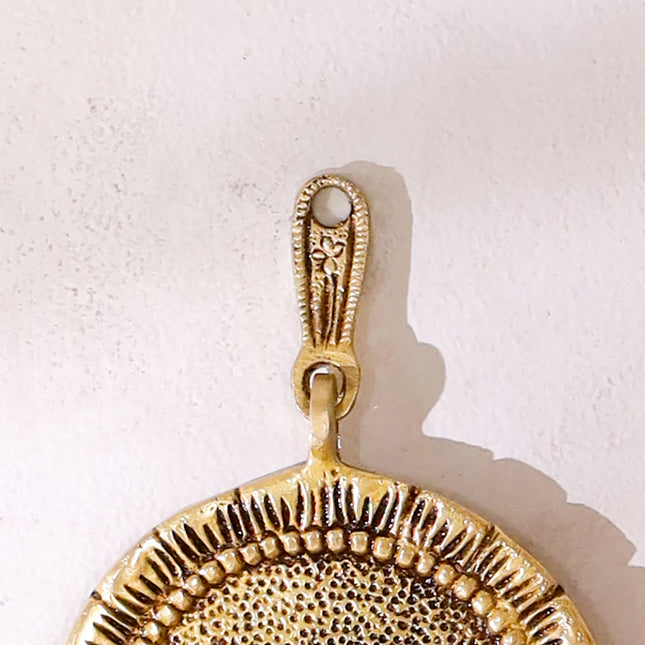 Brass Round Shubh Labh Wall Hanging Set With Bells (8.5 Inch)