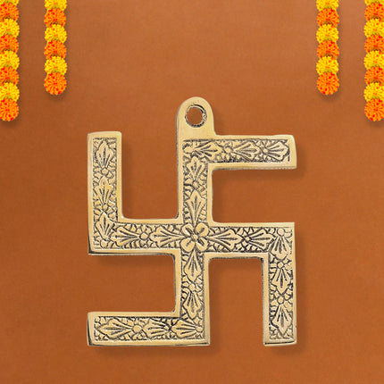 Brass Swastik Wall Hanging (4.5 Inch)