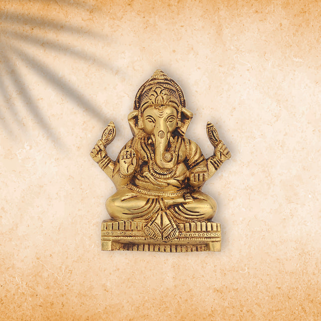 Brass Ganesha Wall Hanging (6 Inch)