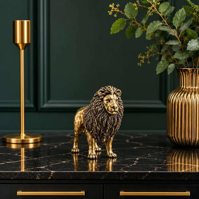 Brass Lightweight Lion Statue (3 Inch)
