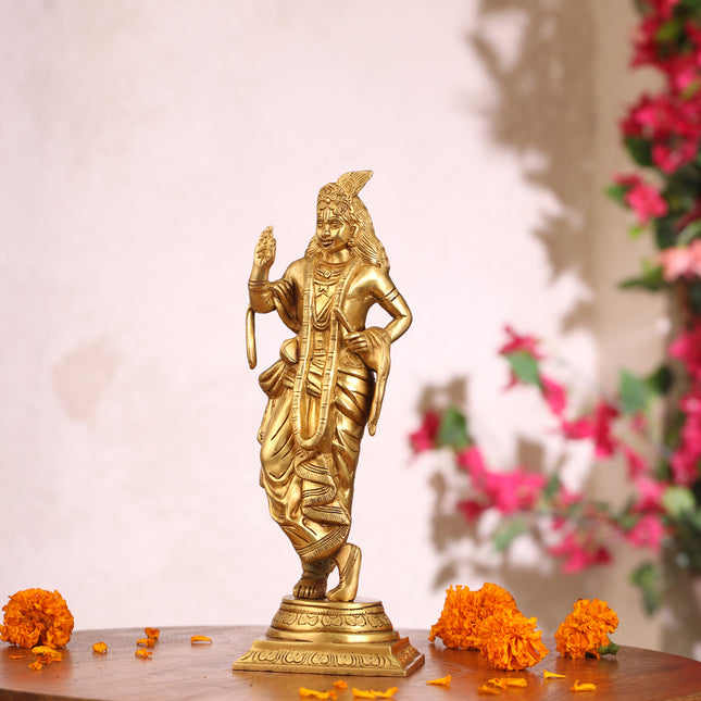 Brass Krishna Idol (12.5 Inch)
