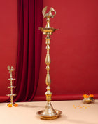 Brass Peacock Mahabharat Lamp (46.5 Inch)