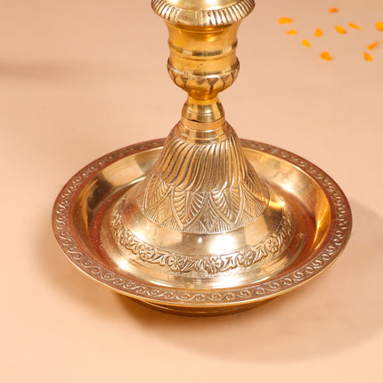 Brass Peacock Mahabharat Lamp (46 Inch)