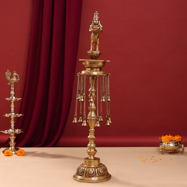 Brass Superfine Kamdhenu Long Lamp (33 Inch)